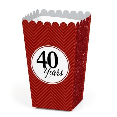 Big Dot of Happiness We Still Do - Ruby - 40th Wedding Anniversary Party Favors Popcorn Treat Boxes - Set of 12