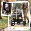 Munora 3-in-1 Pet Jogging Stroller for Small Dogs & Cats - Detachable Carrier, Storage Basket, 12" EVA Wheels - Gray - 3 of 4