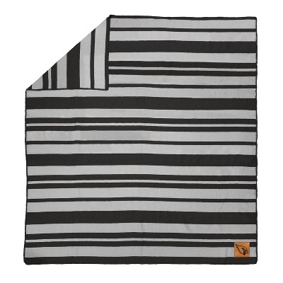 NFL Arizona Cardinals Acrylic Stripe Blanket with Faux Leather Logo Patch