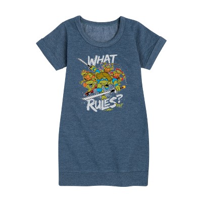 - Teenage Mutant Ninja Turtles - What Rules? Leo and Brothers Graphic Short Sleeve Fleece Dress