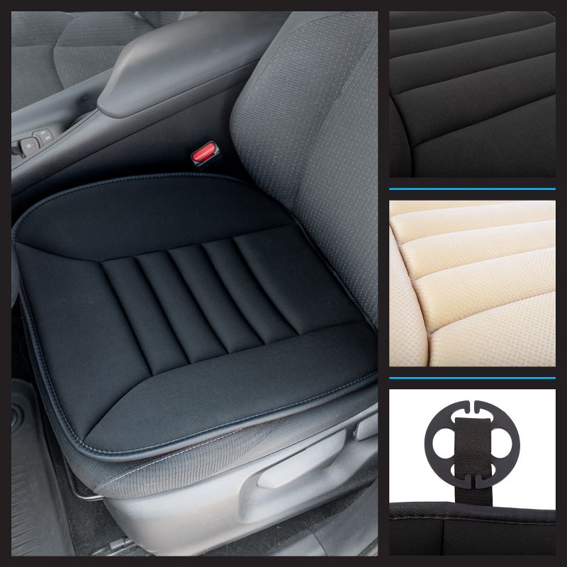 Stalwart Memory Foam Car Seat Cushion Pad, Black, 3 of 7