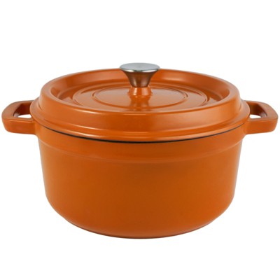 SEVOBAL Pots and Pans 6 Quart Enameled Dutch Oven Pot Cast Iron Dutch Oven for Cooking, Non-stick Enamel Coated Cookware, Orange, 12.99"*11.81"*5.12"
