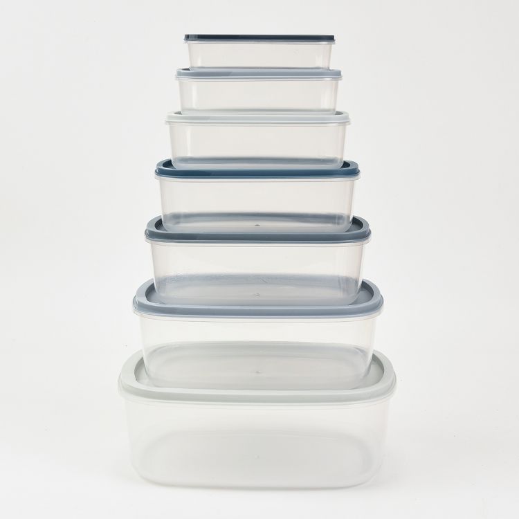 SharpChef 14PC Rectangular Plastic Food Storage Container Set, Stackable, Nesting, Airtight Leak-proof Lids, 7 Colors, 4 of 5