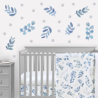 Botanical Leaf Wall Decal Stickers Blue - Sweet Jojo Designs