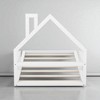 Twin Size Wood Floor Bed with House-Shaped Headboard, Modern Low Profile Platform Frame for Kids - 4 of 4
