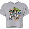 Women's - Star Wars - The Mandalorian Mando Grogu Stickers Cropped Graphic T-Shirt - 2 of 4