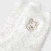 Women's Winnie The Pooh Embroidered Faux Fur 3pk Cozy Gift Set with Reusable Pouch, Cozy Socks and Eye Mask - Ivory/Gold 4-10 - 3 of 4