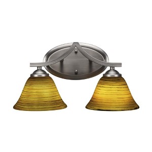 Toltec Lighting Zilo 2 - Light Vanity in  Graphite with 7" Firré Saturn Shade - 1 of 1