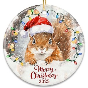 Lomsoe Squirrel Christmas Ornament Squirrel Christmas Ornament Christmas Tree Squirrels Gifts Ceramic Hanging Ornament Christmas Decor Christmas Gift - 1 of 4