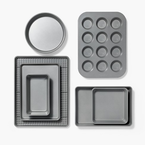 8pc Nonstick Bakeware Set Gray - Figmint™ : Target