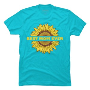 Men's Design By Humans Happy Mothers Day Best Mom Ever Sunflower By CarambaArt T-Shirt - 1 of 2