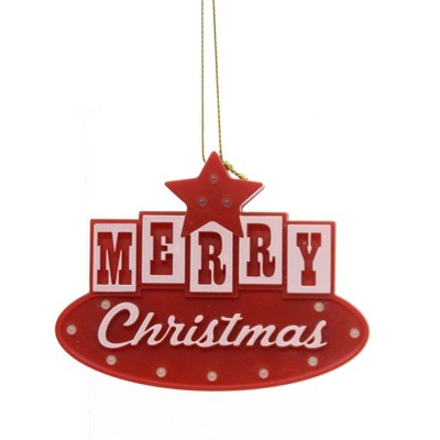 Holiday Ornaments 3.0" Merry Christmas Ornament Led Flashing Lights  -  Tree Ornaments