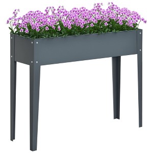 Aghana Digitals Cream Elevated Galvanized Steel Planter Box with Legs, Storage Shelf & Non-Woven - 1 of 4
