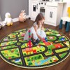 Nasitip Traffic Game City Street Map Area Rug for livingroom,Bedroom,Kids Playroom with  Machine Washable Non-Slip Carpet - 3 of 4