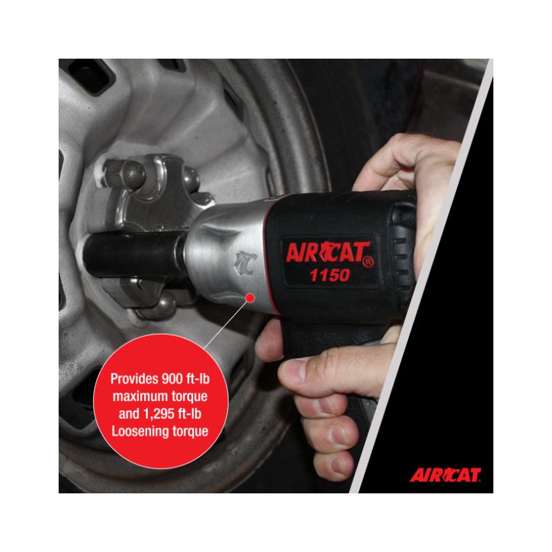 AIRCAT 1150 1/2-Inch Drive "Killer Torque" Composite Impact Wrench 1295 ft-lbs, 4 of 9
