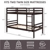 Dsvimoy Bed Wooden Twin Over Twin with Safety Guardrails and Ladder for Kids, Brown, 80.4"*14"*6.8" - 3 of 4