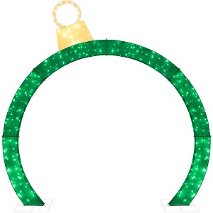 Best Choice Products Outdoor Christmas Lighted Archway Decoration, Large 9.5ft w/Gold Ornament Cap, 330 LED Lights, Holiday Yard Décor - 1 of 4