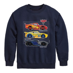 Boys' - Cars - Side Profiles Grid Graphic Long Sleeve Fleece Sweatshirt - 1 of 4