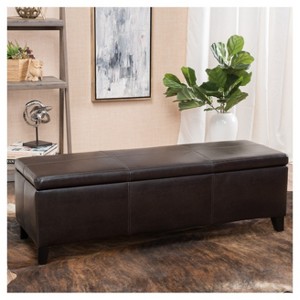 Lucinda Faux Leather Storage Ottoman Bench - Christopher Knight Home - 1 of 4