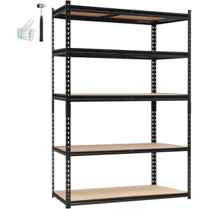 Heavy Duty Garage Shelving Units,5-Tier Adjustable Storage Shelves,Loads 2000 LBS,Adjustable Garage Storage Shelving - 1 of 4