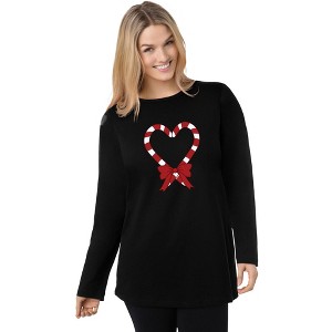 Woman Within Holiday Graphic Tee - 1 of 4