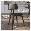 LeisureMod Clivo Leather Dining Chair – Modern Open-Back with Curved Wooden Slats & Poplar Wood Legs for Kitchen or Dining Room Set of 4 - 4 of 4