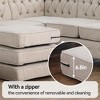 7 seater Linen U Shape Sectional Sofa 132" Large Rolled Arms Corner Couch with Ottoman-Morden Fort - 3 of 4