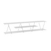 Vynxaria Tars Mid Century Modern TV Stand, 56" Low Unit with 4 Open Shelves, Metal Cords, White/Chrome Finish - 3 of 4