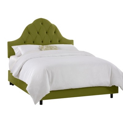 Toulouse Velvet Bed - Apple Green - Full - Skyline Furniture