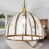 River of Goods Clemence 1-Light Brass Pendant Light with Glass and Metal Shade: UL Listed, Adjustable Height - 4 of 4