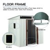 6ft x 5ft Outdoor Metal Storage Shed Lockable Sliding Doors Floor Frame Waterproof Tool Storage House, White - 4 of 4