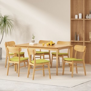 Christopher Knight Home Ballantrae Wood and Fabric 7 Piece Dining Set - 1 of 4