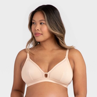 The Mesh Trim Padded Bralette: Toasted Almond