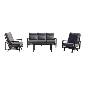 Courtyard Casual Santorini 4 pc Sofa Motion Seating Group  Includes:  One Sofa, Two Motion Club Chairs and One Coffee Table - 1 of 2