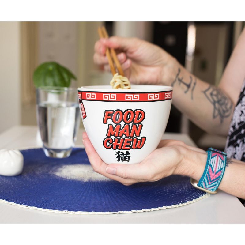 Boom Trendz Bowl Bop Food Man Chew Japanese Dinnerware Set | 16-Ounce Ramen Bowl, Chopsticks, 4 of 7