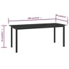 vidaXL Garden Table Black Aluminum, Glass Compact Durable Garden Table - 4 of 4