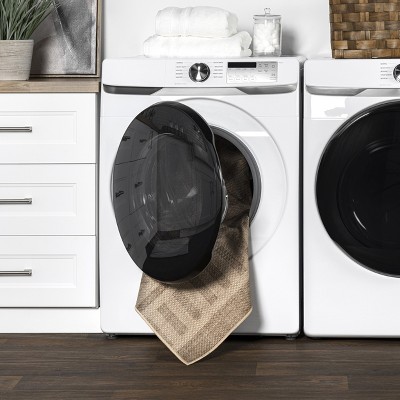 Moroccan Border Synthetic 23"x17" Washable Area Rug in Natural