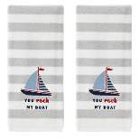 2pc You Rock My Boat Hand Towel Set Gray - SKL Home