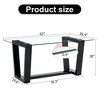 CENGHU Modern Minimalist Glass Rectangular Dining Table for 6-8, Tea Table, Coffee Table with MDF Trapezoid Bracket for Dining Room, Meeting Room - 4 of 4
