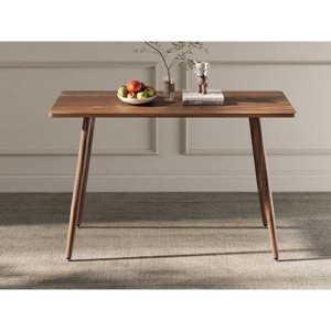 CAVINAS Dining Table for 6 Rectangular Dining Table Modern Minimalist MDF Top for Kitchen, Walnut - 1 of 4