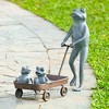 SPI Home Frog Family with Wagon Planter – Whimsical Metal Garden Sculpture with Integrated Plant Holder - 3 of 3