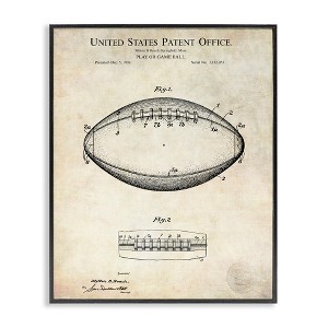 Stupell Industries American Football Sports Blueprint Framed Giclee Art, Black, 11" x 14" - 1 of 4