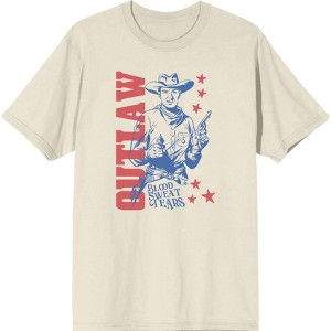 Outlaw Cowboy Adult Crew Neck Short Sleeve Tee - 1 of 2
