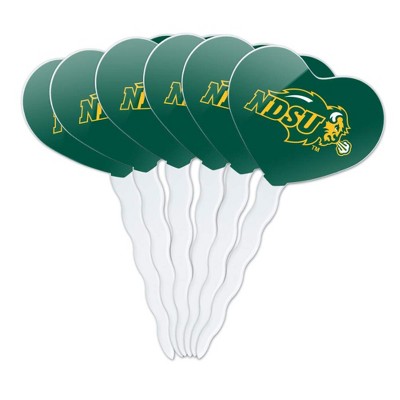 North Dakota State University Heart Love Cupcake Picks Toppers Decoration Set of 6