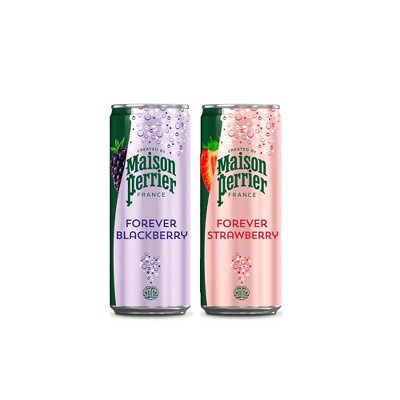 Maison Perrier Forever Mix Pack, Blackberry & Strawberry - 11.15 Fl Oz Can (Pack of 48)
