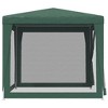 vidaXL Party Tent with Powder-Coated Iron Frame and HDPE Cover, Weather and UV Resistant with Mesh Sidewalls, Green, Dimensions: 98.4"x98.4"x96.5" - 4 of 4