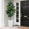 Artificial Fiddle Leaf Fig Tree, Realistic Ficus Lyrata Fake Plant with Pot, Modern Floor Decor for Home Office, Green - 3 of 4