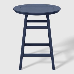 WestinTrends Malibu 35" All Weather HDPE Outdoor Patio Round Counter Height Bistro Table With Umbrella Hole - 1 of 4