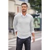 COOFANDY Men Casual V Neck Sweater Ribbed Knit Slim Fit Long Sleeve Pullover Top White - 4 of 4