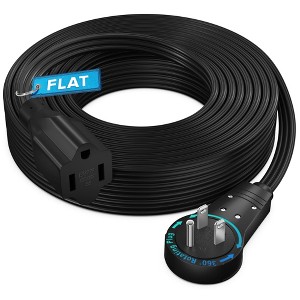 Maximm 360° Rotating Flat Plug Extension Cord Flat Cord with Slim Space-Saving Plug Design, 16 AWG - 1 of 4